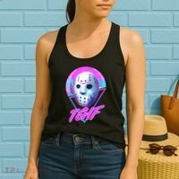 Halloween Retro 80's TGIF Jason Mask Women's Tank Top thumb 2