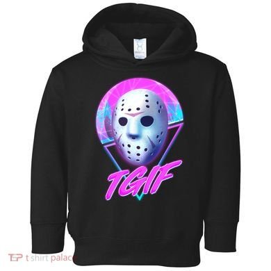 Halloween Retro 80's TGIF Jason Mask Toddler Hoodie