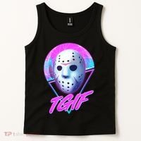 Halloween Retro 80's TGIF Jason Mask Tank Top thumb 2