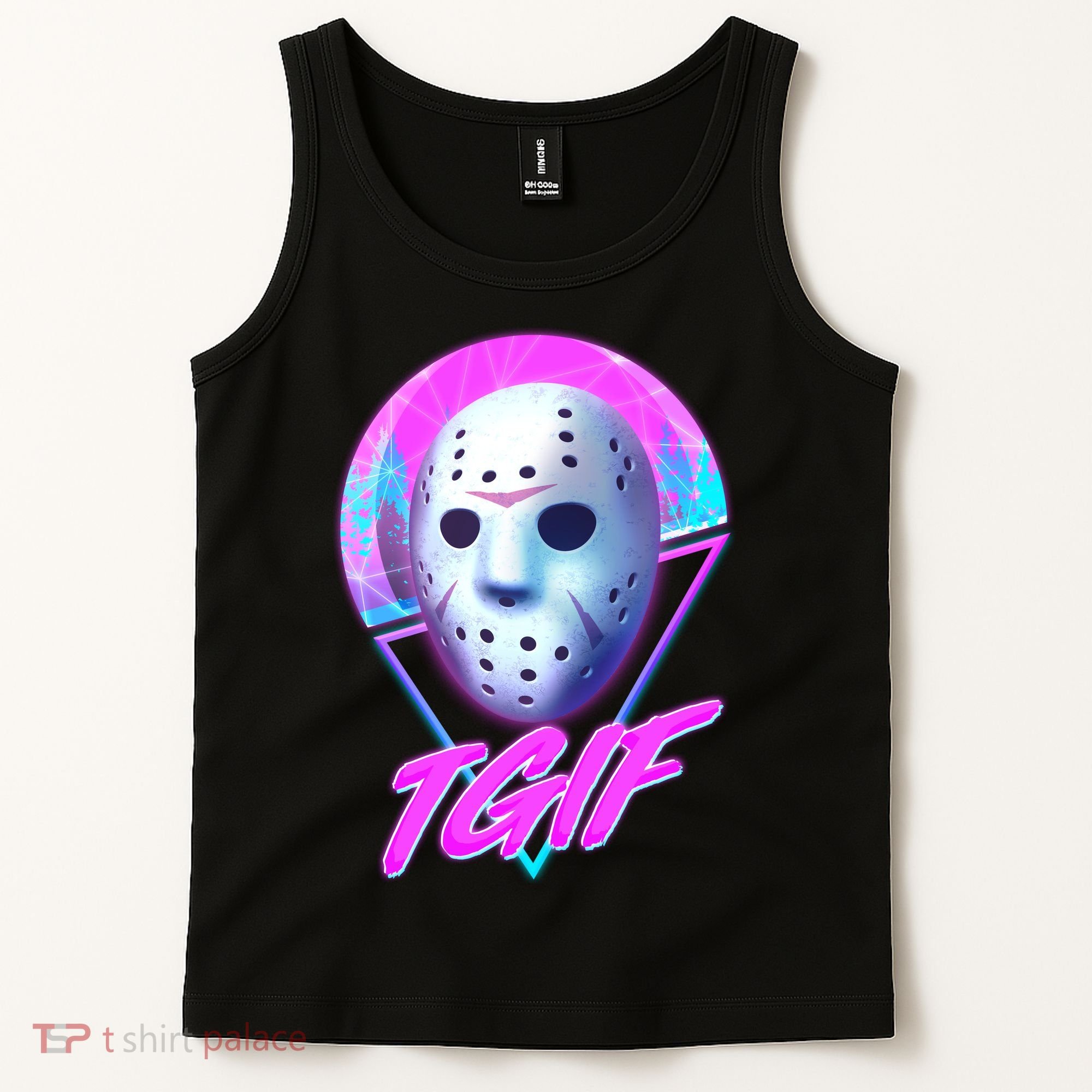 Halloween Retro 80's TGIF Jason Mask Tank Top