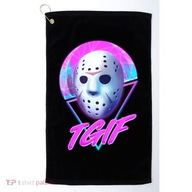 Halloween Retro 80's TGIF Jason Mask Golf Towel
