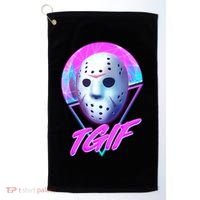 Halloween Retro 80's TGIF Jason Mask Golf Towel thumb 0
