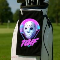 Halloween Retro 80's TGIF Jason Mask Golf Towel thumb 2