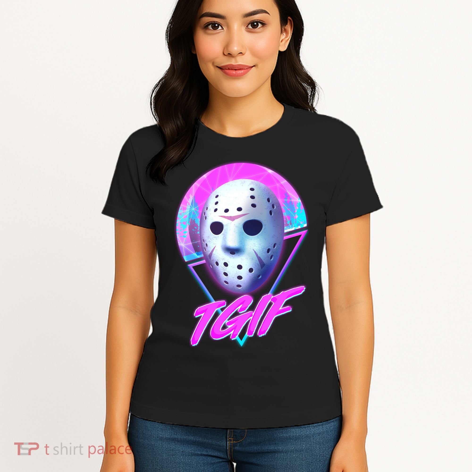 Halloween Retro 80's TGIF Jason Mask Women's T-Shirt