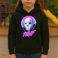 Halloween Retro 80's TGIF Jason Mask Kids Hoodie thumb 3
