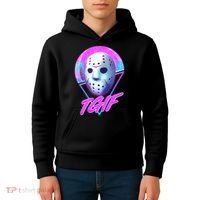Halloween Retro 80's TGIF Jason Mask Kids Hoodie thumb 4