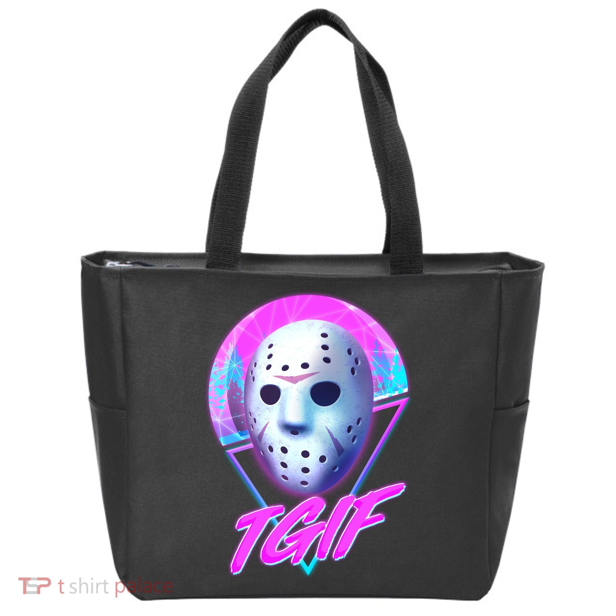 Halloween Retro 80's TGIF Jason Mask Tote Bag