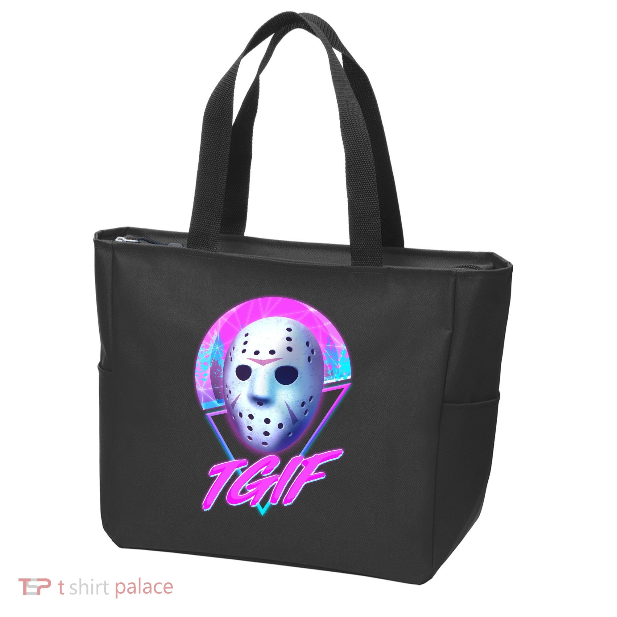 Halloween Retro 80's TGIF Jason Mask Tote Bag