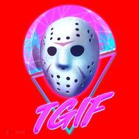 Halloween Retro 80's TGIF Jason Mask Santa Hat thumb 1
