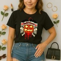 Halloween Skulls Bloody Pumpkin Comfort Colors Boxy T-Shirt thumb 2