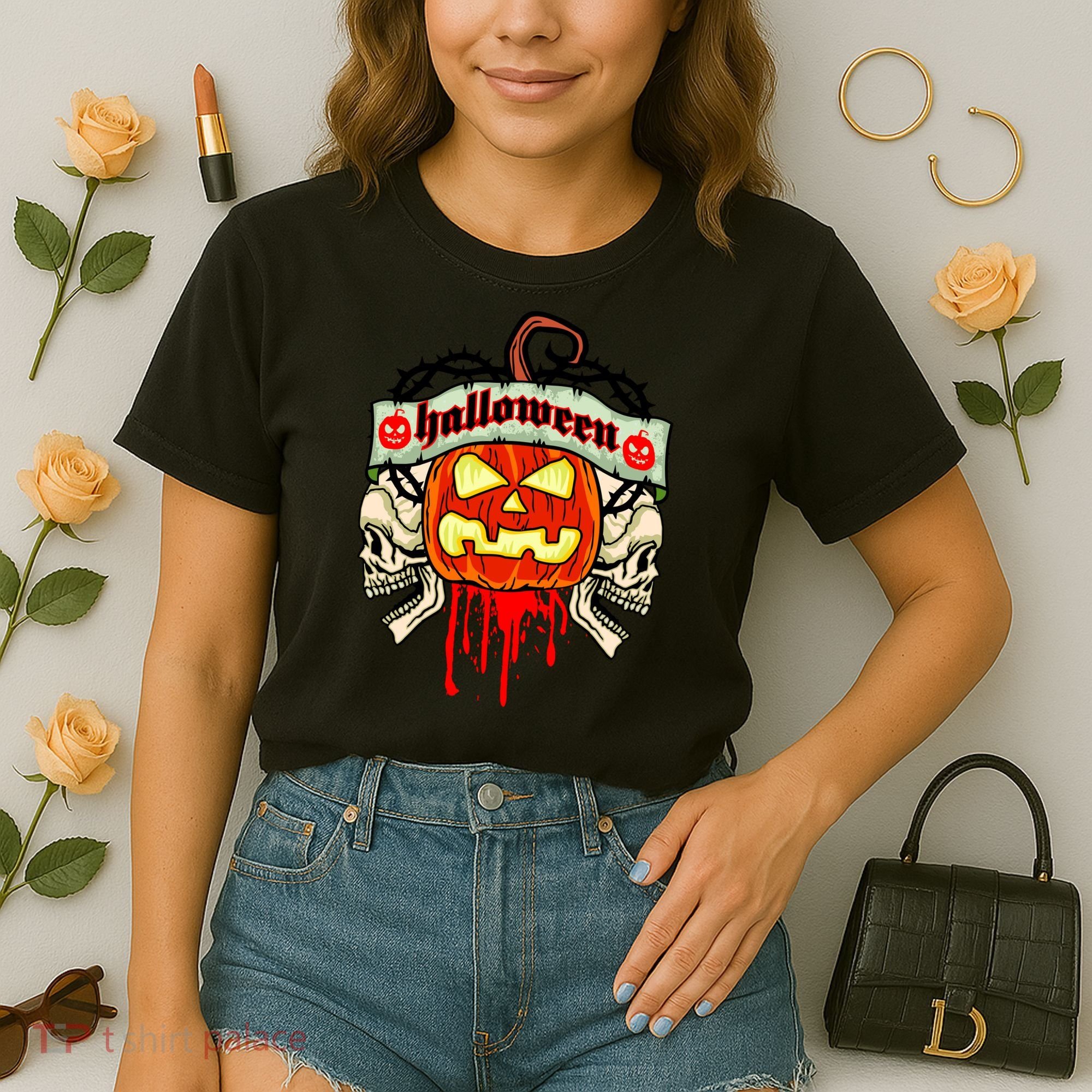Halloween Skulls Bloody Pumpkin Comfort Colors Boxy T-Shirt