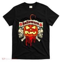 Halloween Skulls Bloody Pumpkin T-Shirt thumb 0