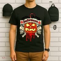 Halloween Skulls Bloody Pumpkin T-Shirt thumb 6