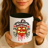 Halloween Skulls Bloody Pumpkin Coffee Mug thumb 3