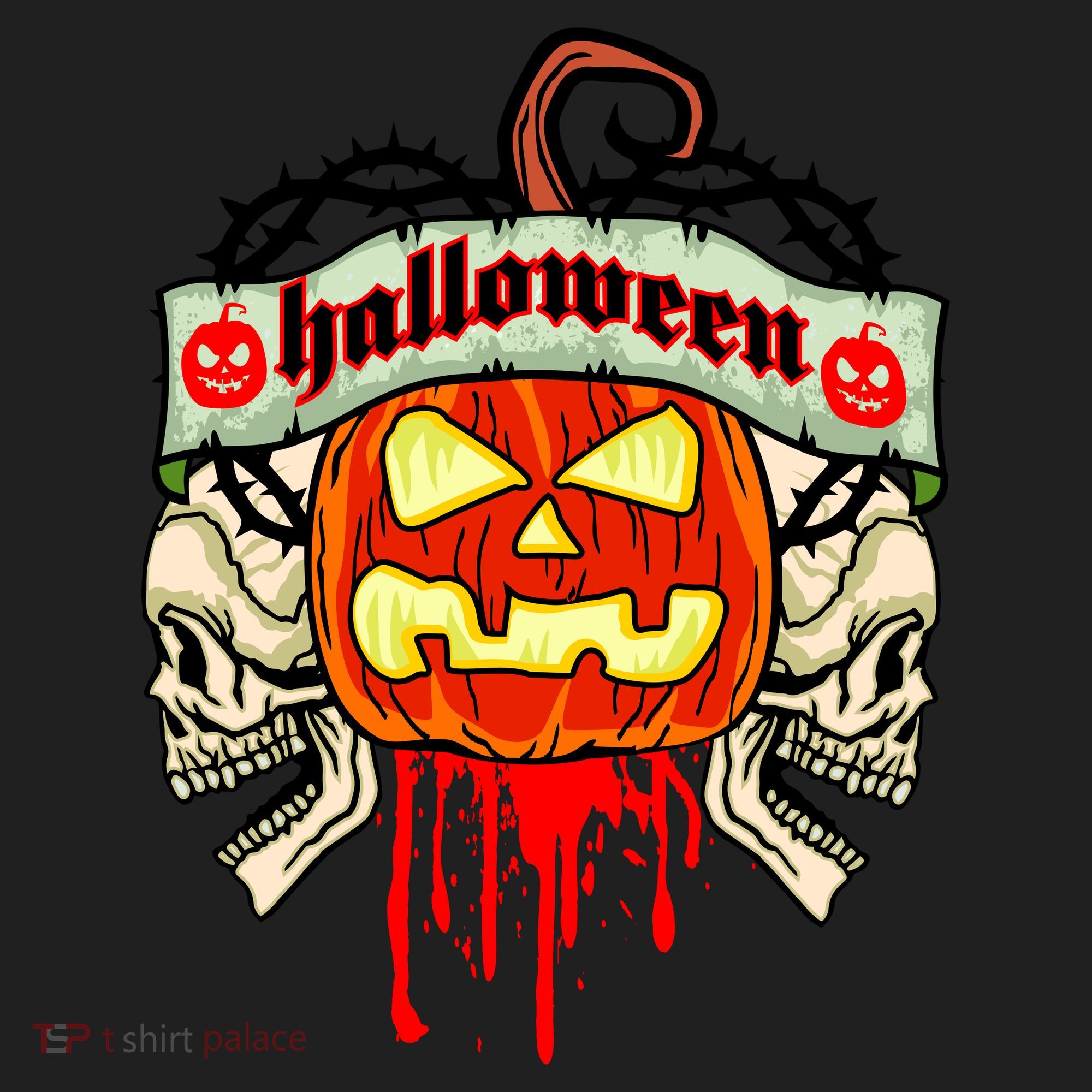 Halloween Skulls Bloody Pumpkin Tumbler
