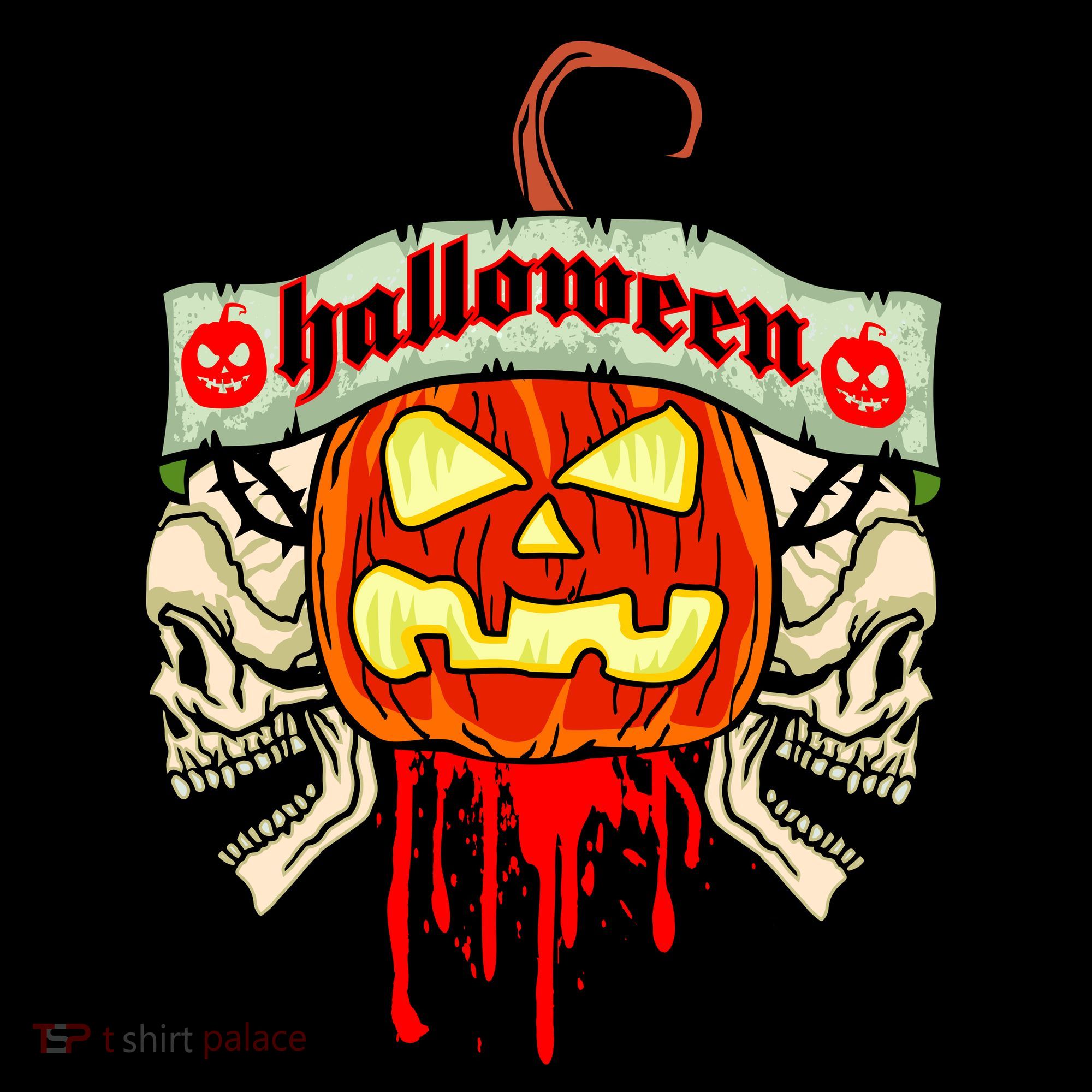 Halloween Skulls Bloody Pumpkin Mousepad