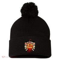 Halloween Skulls Bloody Pumpkin Pom Pom 12in Knit Beanie thumb 0