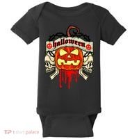 Halloween Skulls Bloody Pumpkin Baby Bodysuit thumb 0