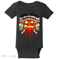 Halloween Skulls Bloody Pumpkin Baby Bodysuit thumb 0