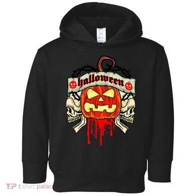 Halloween Skulls Bloody Pumpkin Toddler Hoodie