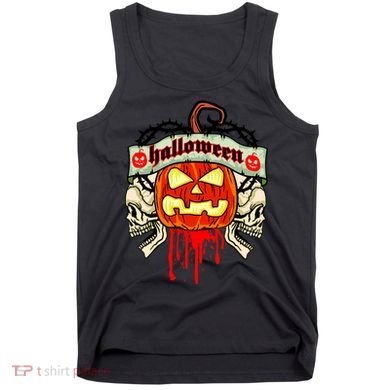 Halloween Skulls Bloody Pumpkin Tank Top