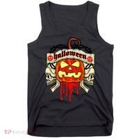 Halloween Skulls Bloody Pumpkin Tank Top thumb 0