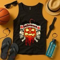 Halloween Skulls Bloody Pumpkin Tank Top thumb 4