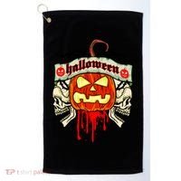 Halloween Skulls Bloody Pumpkin Golf Towel thumb 0