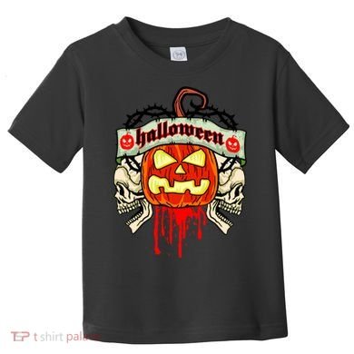 Halloween Skulls Bloody Pumpkin Toddler T-Shirt