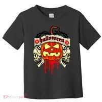 Halloween Skulls Bloody Pumpkin Toddler T-Shirt thumb 0