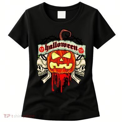 Halloween Skulls Bloody Pumpkin Women's T-Shirt