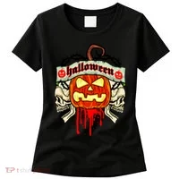 Halloween Skulls Bloody Pumpkin Women's T-Shirt thumb 0