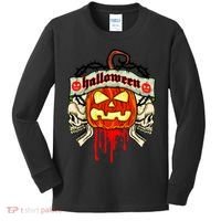 Halloween Skulls Bloody Pumpkin Kids Long Sleeve Shirt thumb 0