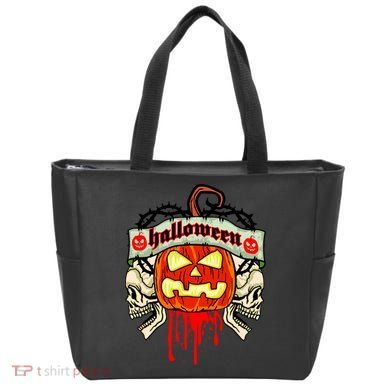 Halloween Skulls Bloody Pumpkin Tote Bag