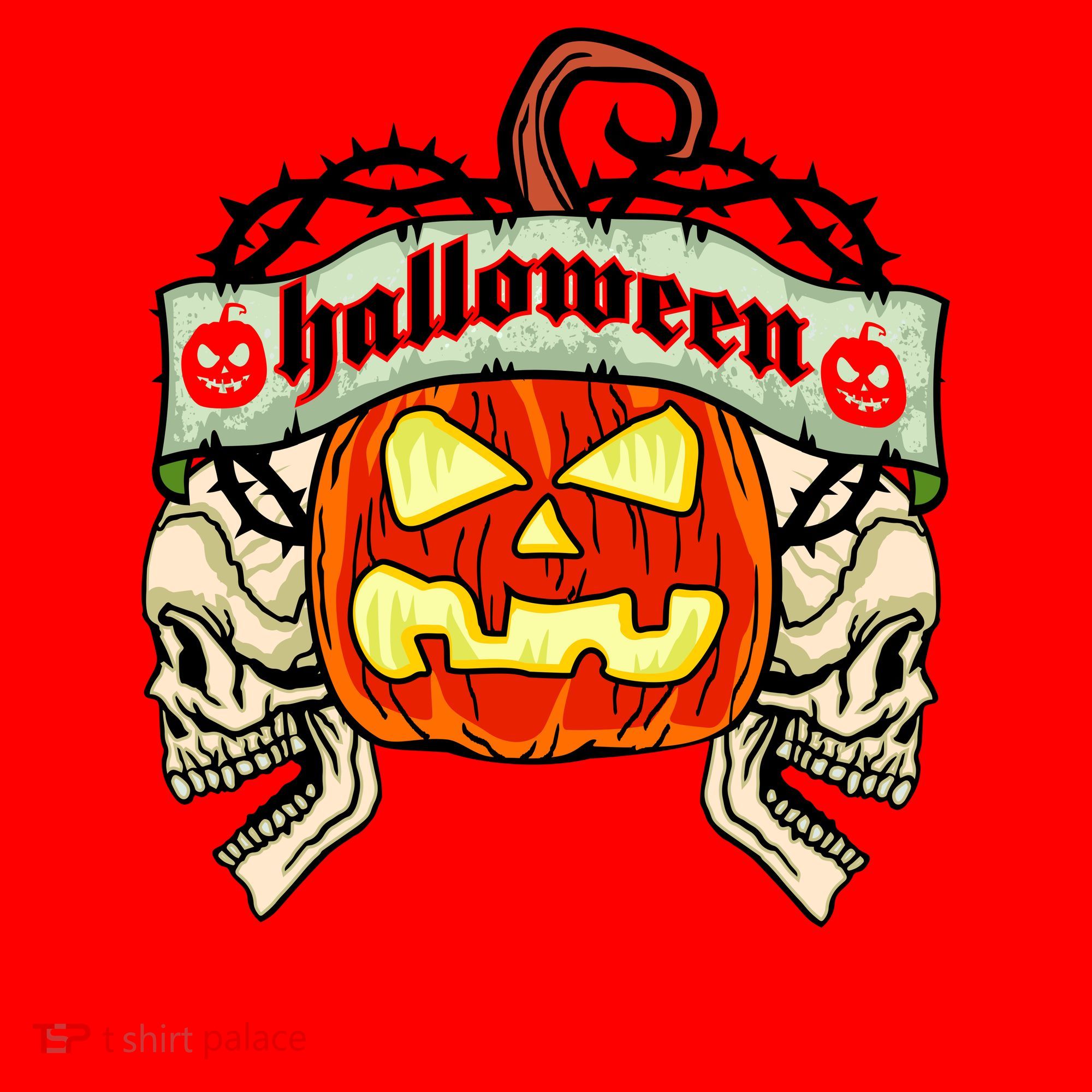 Halloween Skulls Bloody Pumpkin Santa Hat
