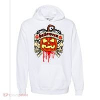 Halloween Skulls Bloody Pumpkin Comfort Colors Garment-Dyed Hooded Sweatshirt thumb 0