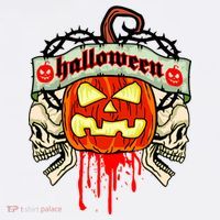 Halloween Skulls Bloody Pumpkin Comfort Colors Garment-Dyed Hooded Sweatshirt thumb 2