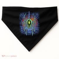 Halloween Spiderweb Creepy Spider USA-Made Doggie Bandana thumb 0
