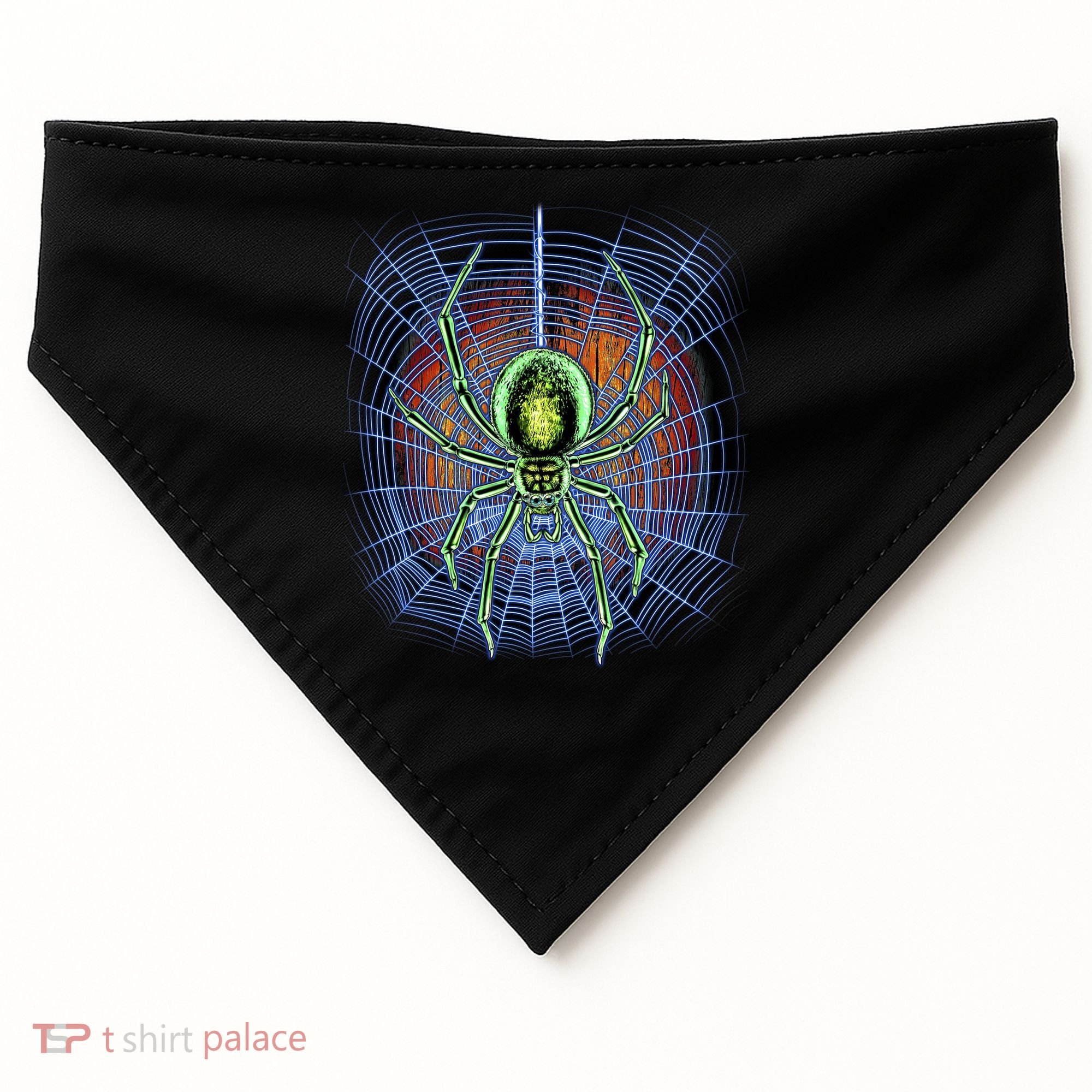 Halloween Spiderweb Creepy Spider USA-Made Doggie Bandana