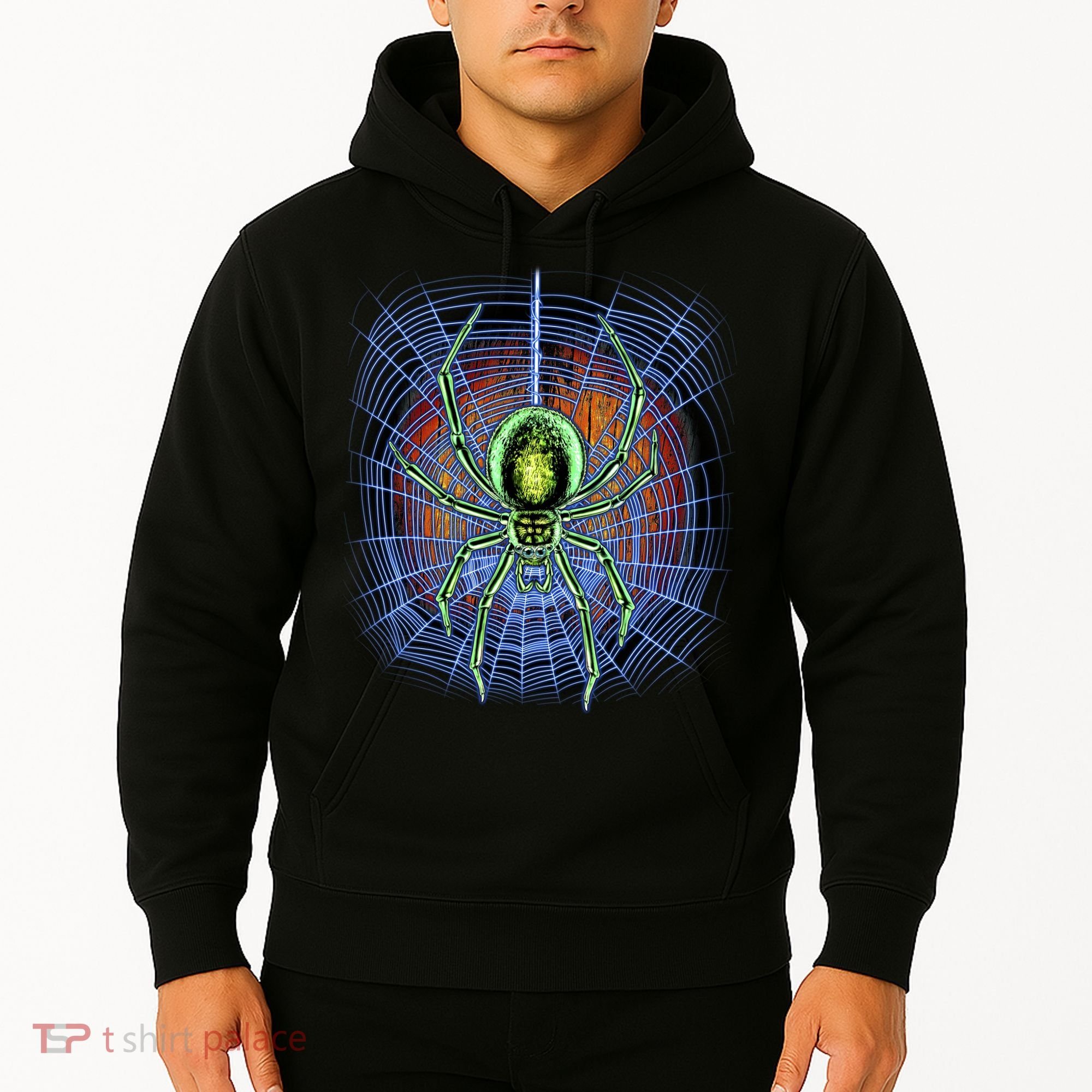 Halloween Spiderweb Creepy Spider Hoodie