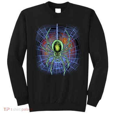 Halloween Spiderweb Creepy Spider Sweatshirt