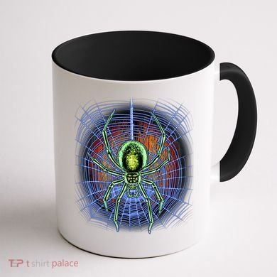 Halloween Spiderweb Creepy Spider Coffee Mug back