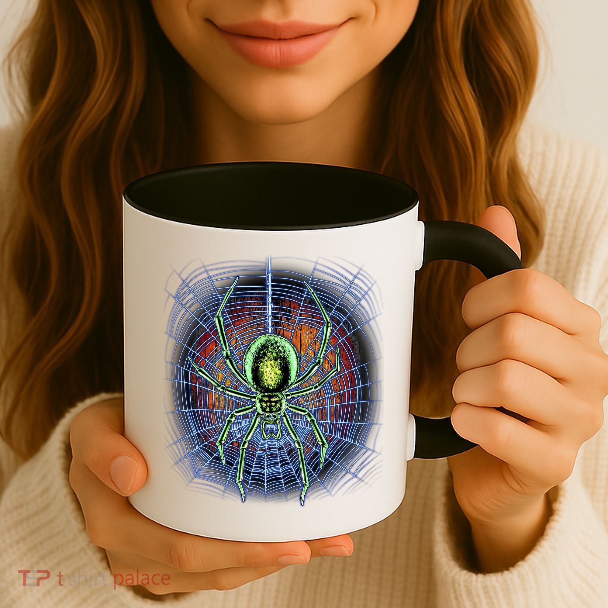 Halloween Spiderweb Creepy Spider Coffee Mug