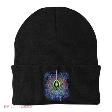 Halloween Spiderweb Creepy Spider Beanie