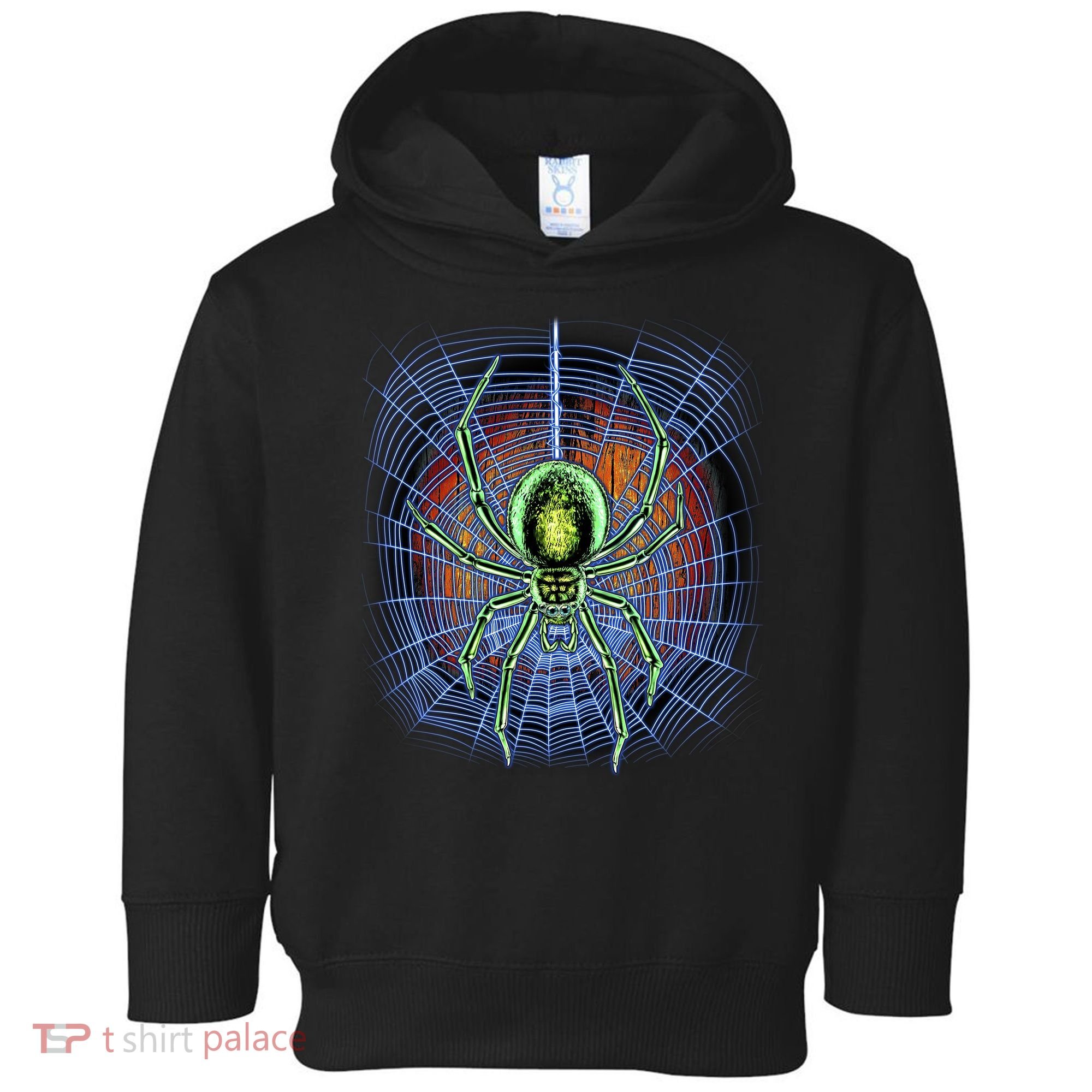 Halloween Spiderweb Creepy Spider Toddler Hoodie