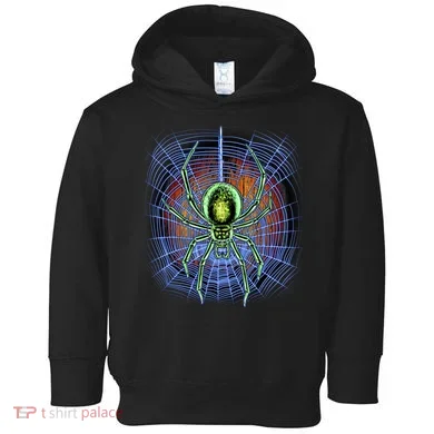 Halloween Spiderweb Creepy Spider Toddler Hoodie