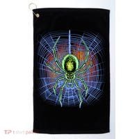 Halloween Spiderweb Creepy Spider Golf Towel thumb 0