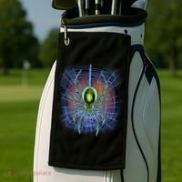 Halloween Spiderweb Creepy Spider Golf Towel thumb 2
