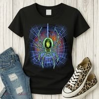 Halloween Spiderweb Creepy Spider Women's T-Shirt thumb 3