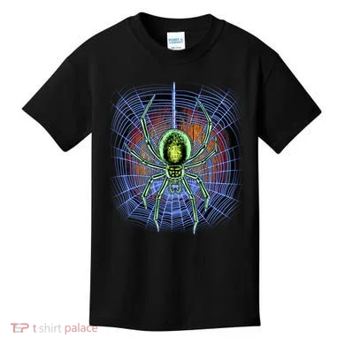 Halloween Spiderweb Creepy Spider Kids T-Shirt